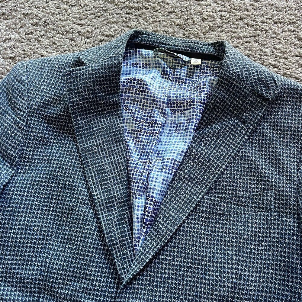 Robert Graham Blazer Downhill Sport Jacket Blue Gingham 2-Button Mens 42 Slim - Picture 2 of 10